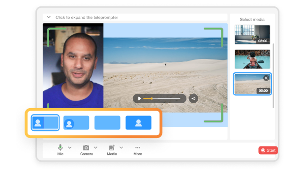 Record screen and webcam to create a personalized client thank you video with Visla